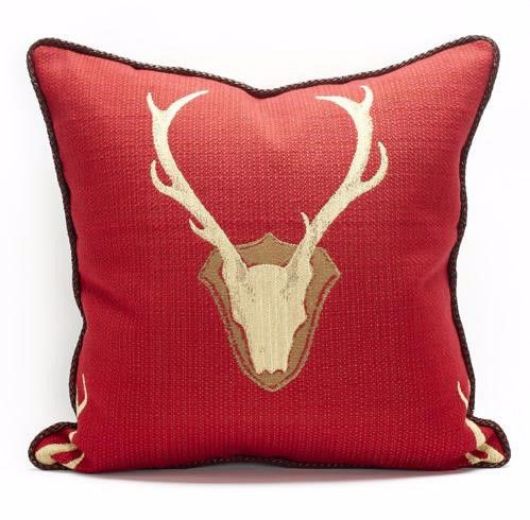 Picture of OH DEER RED PILLOW - 22" X 22"