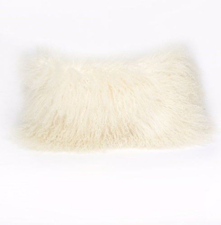 Picture of TIBETAN LAMB IVORY PILLOW - 10"X 18"