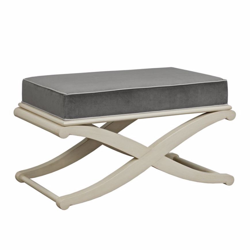 Picture of SHELBY WOOD FRAMED BENCH & OTTOMAN