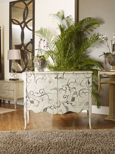Picture of VALENTINA 2 DOOR CABINET WITH FLORAL ART