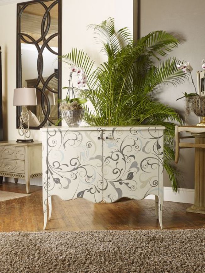 Picture of VALENTINA 2 DOOR CABINET WITH FLORAL ART