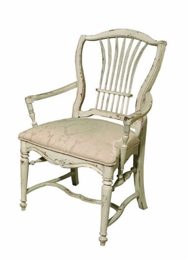 Picture of WHEAT ARM CHAIR WITH UPHOLSTERED SEAT