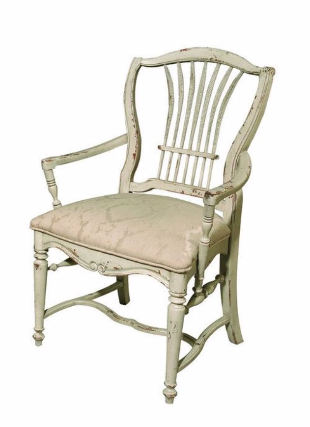 Picture of WHEAT ARM CHAIR WITH UPHOLSTERED SEAT