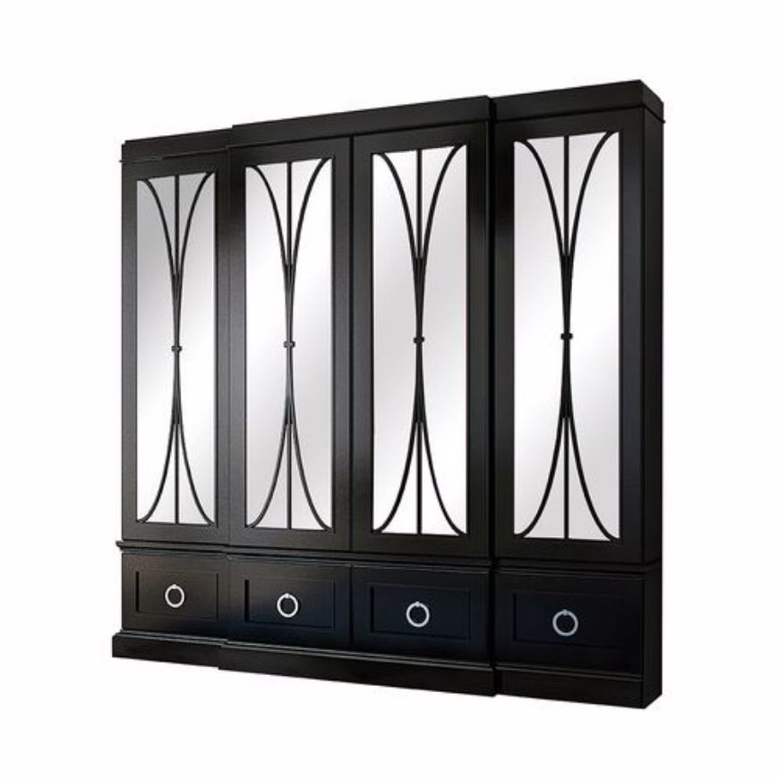 Picture of ASTORIA DISPLAY/MEDIA CABINET WITH ANTIQUE MIRROR OVAL MULLION DOORS