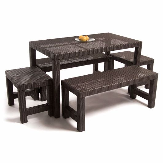 Picture of BARBADOS DINING SET WITH TEMPERED GLASS TOP