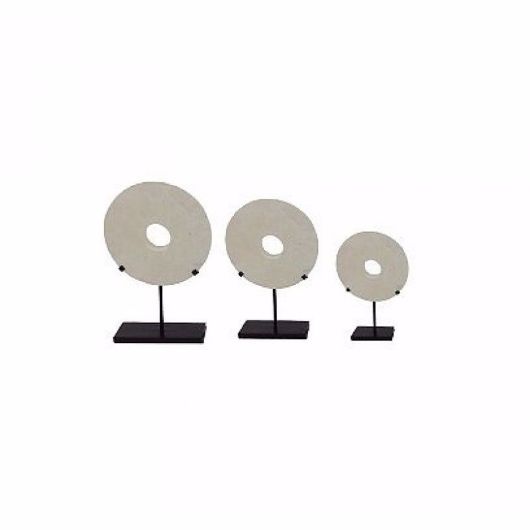 Picture of SMALL STONE DISCS ON BRONZE STAND
