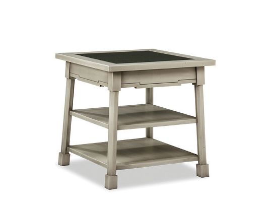 Picture of CLASSIC FOUNDRY SQUARE END TABLE WITH GLASS - SOLID ACCENTS COLLECTION