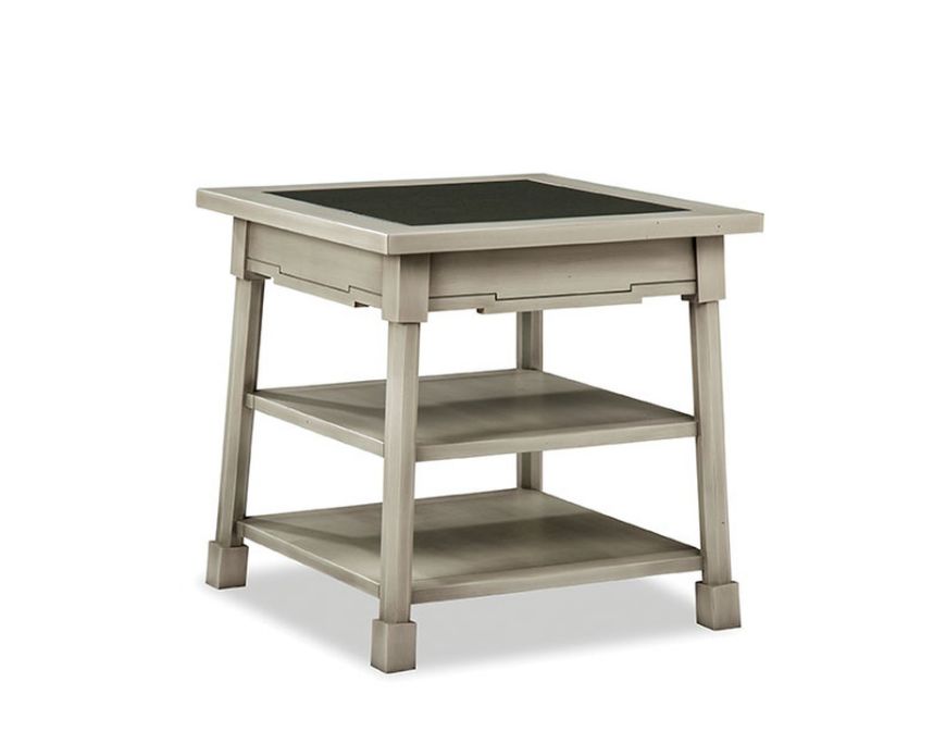 Picture of CLASSIC FOUNDRY SQUARE END TABLE WITH GLASS - SOLID ACCENTS COLLECTION