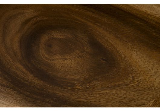Picture of SMOOTHED BAR STOOL ON BLACK METAL LEGS SWIVEL SEAT, CHAMCHA WOOD, NATURAL