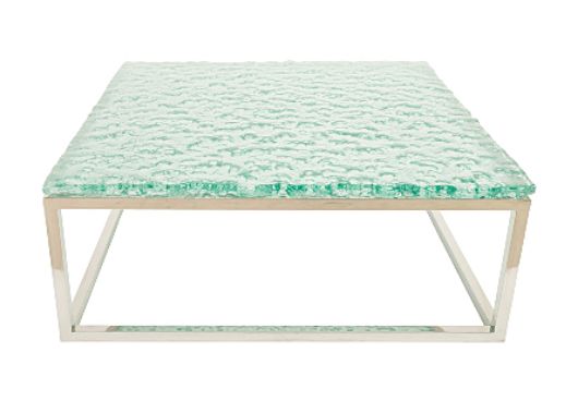 Picture of BUBBLE GLASS COFFEE TABLE STAINLESS STEEL BASE