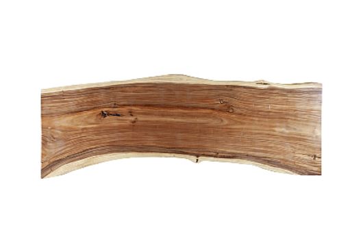 Picture of CHAMCHA WOOD DINING TABLE NATURAL, BRUSHED STAINLESS STEEL LEGS