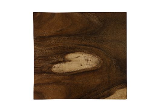 Picture of CHAMCHA WOOD END TABLE NATURAL, SQUARE, PLATED BRASS BASE