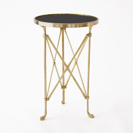 Picture of DIRECTOIRE TABLE-BRASS W/BLACK GRANITE TOP