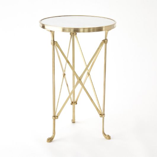 Picture of DIRECTOIRE TABLE-BRASS & WHITE MARBLE
