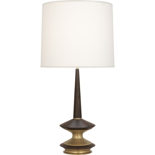 Picture of FLETCHER TABLE LAMP IN WARM BRASS FINISH WITH DARK WALNUT ACCENTS 1041