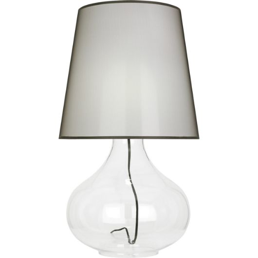 Picture of CLEAR JUNE TABLE LAMP IN CLEAR GLASS BODY WITH BLACK FABRIC WRAPPED CORD 459B