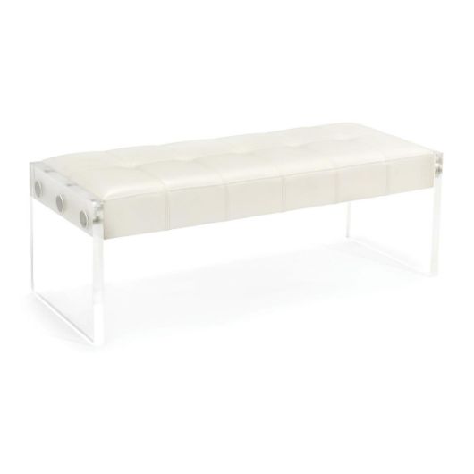 Picture of CLARICE WHITE LEATHER BENCH
