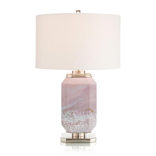 Picture of MARBLED MAUVE TABLE LAMP