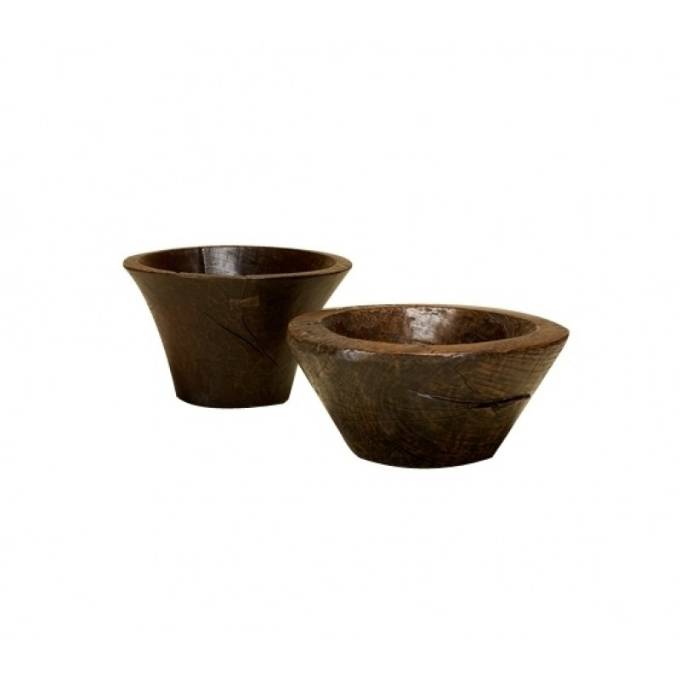 Picture of Antique Wooden Bowls with narrow foot