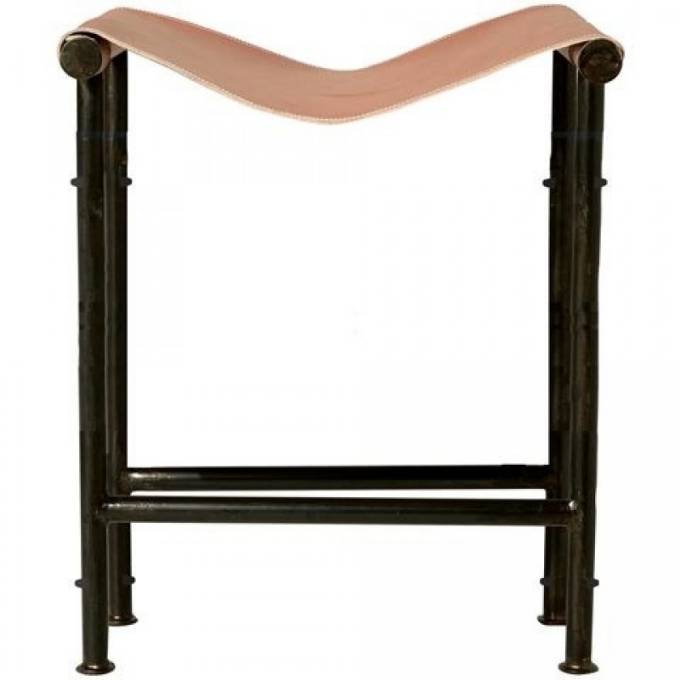Picture of TALL SADDLE BENCH/BAR STOOL, NATURAL
