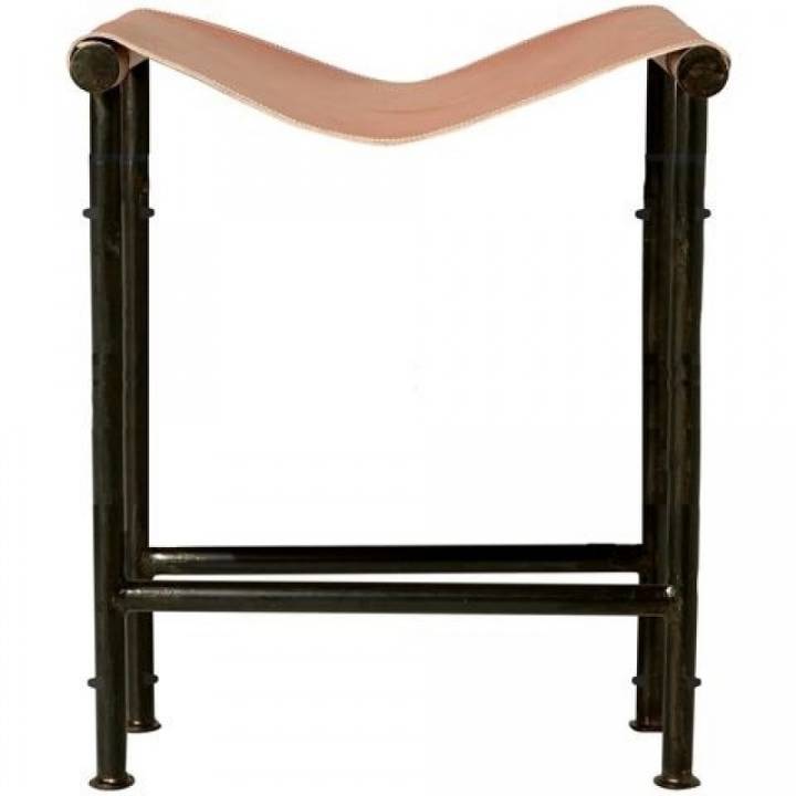 Picture of TALL SADDLE BENCH/BAR STOOL, NATURAL