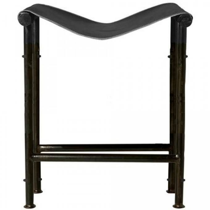 Picture of TALL SADDLE BENCH/BAR STOOL, BLACK