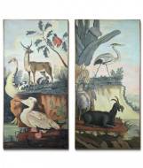 Picture of ANIMAL PAINTING WITH PELICAN ON CANVAS