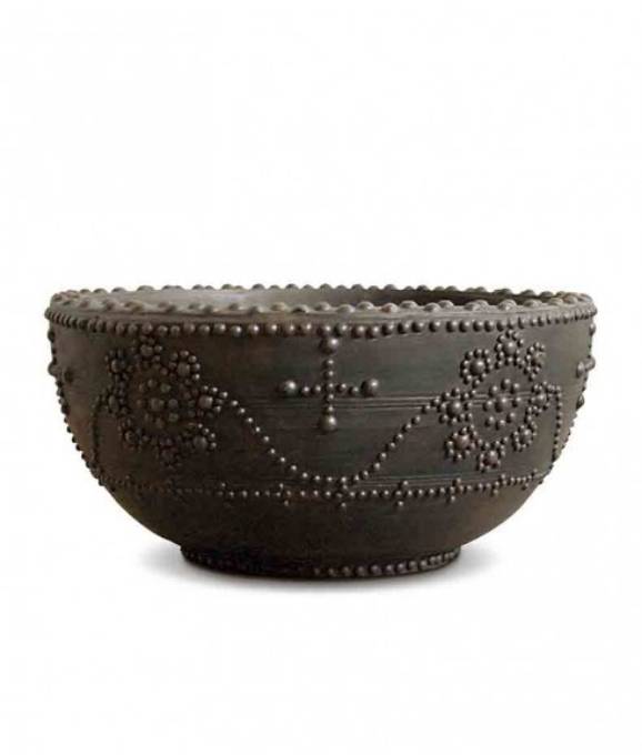 Picture of REPRODUCTION STUDDED WOOD BOWL