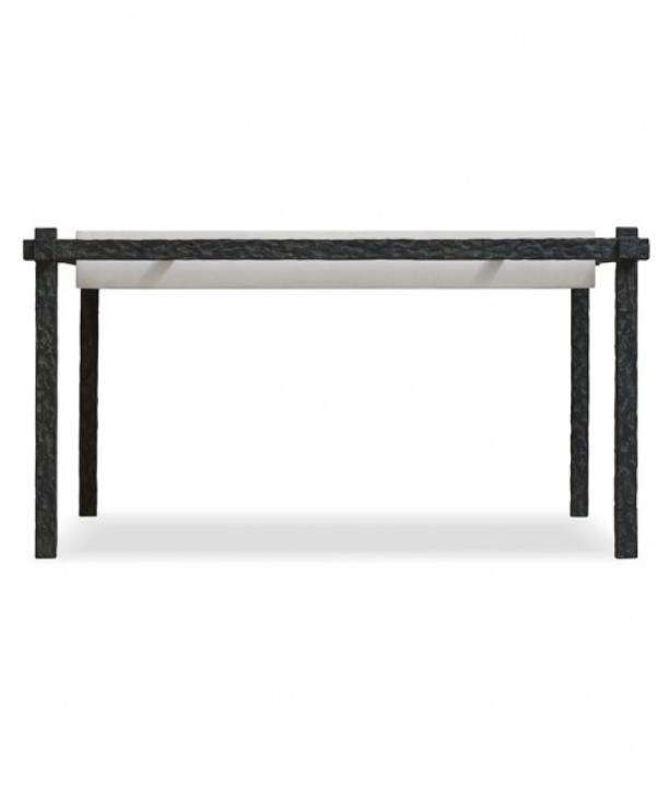 Picture of HAMMERED SUSPENDED IRON COFFEE TABLE WITH CAPRI LIMESTONE TOP
