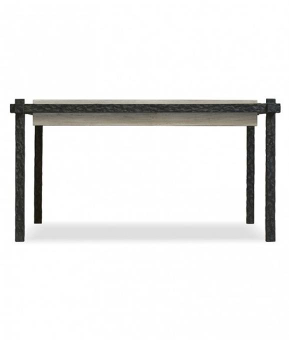 Picture of HAMMERED SUSPENDED IRON COFFEE TABLE WITH WOOD TOP
