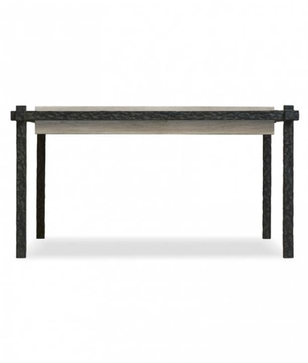 Picture of HAMMERED SUSPENDED IRON COFFEE TABLE WITH WOOD TOP