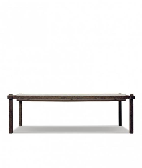 Picture of SUSPENDED IRON COFFEE TABLE WITH TRAVERTINE TOP