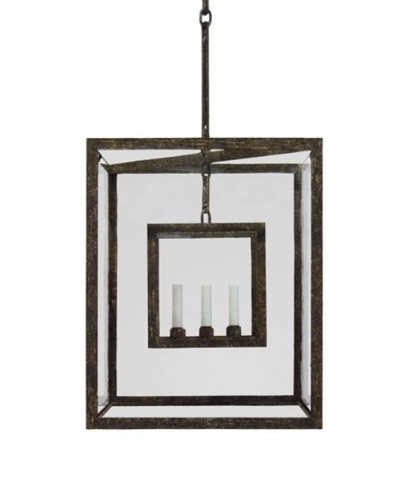 Picture of CUBIC LANTERN - LARGE - CLEAR GLASS