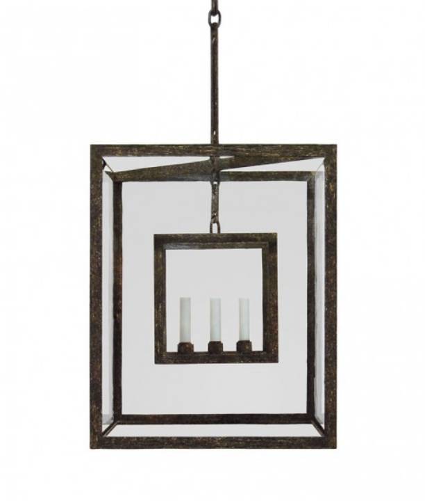 Picture of CUBIC LANTERN - LARGE - CLEAR GLASS
