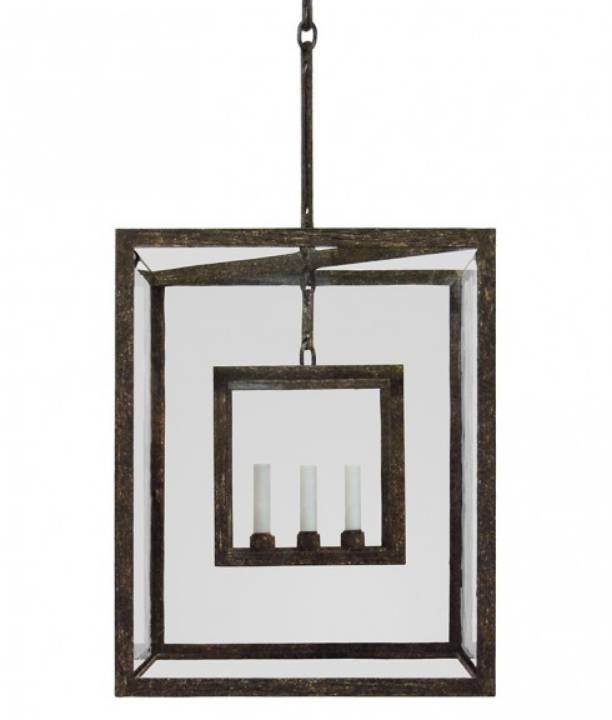 Picture of CUBIC LANTERN - LARGE - RESTORATION GLASS
