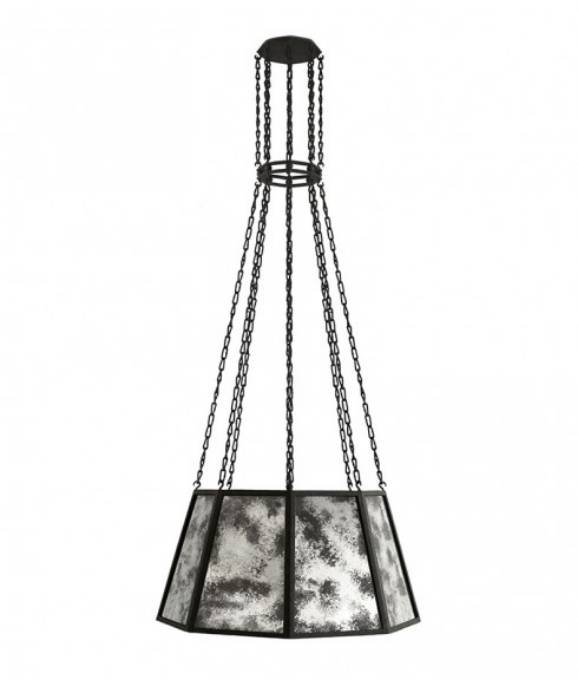 Picture of LEFT BANK HANGING LANTERN - LARGE - ANTIQUE MIRROR