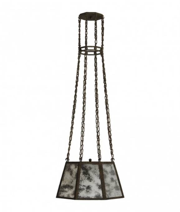 Picture of LEFT BANK HANGING LANTERN - SMALL - ANTIQUE MIRROR