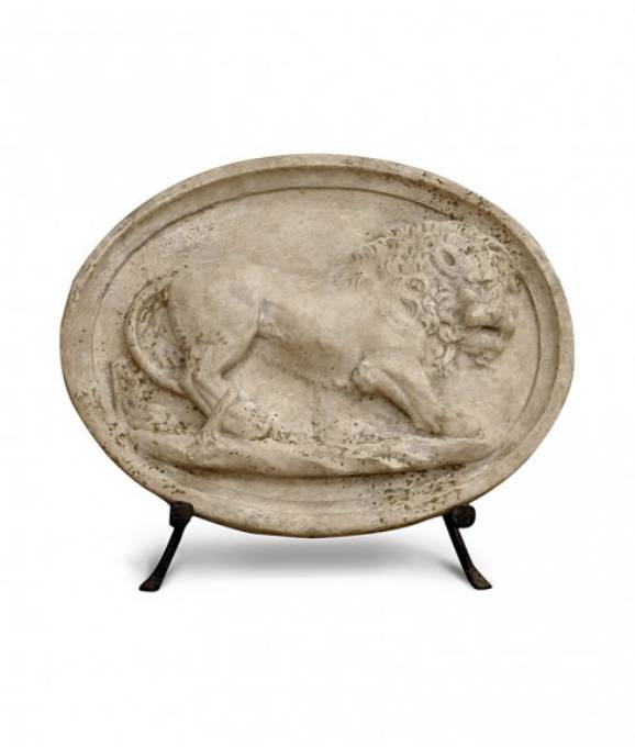 Picture of OVAL STONE LION FRIEZE