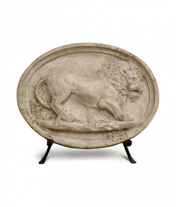 Picture of OVAL STONE LION FRIEZE