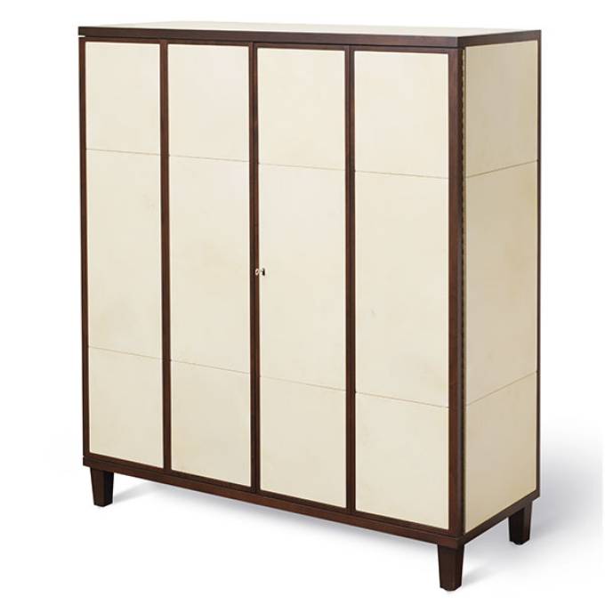 Picture of FRANK WALNUT AND VELLUM 4-DOOR CABINET