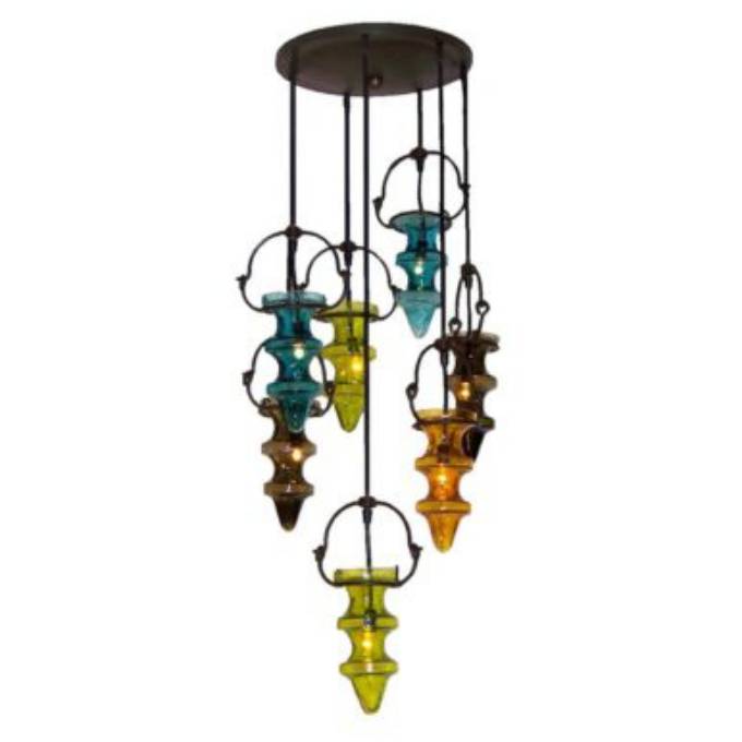 Picture of COLORED GLASS HANGING FIXTURE