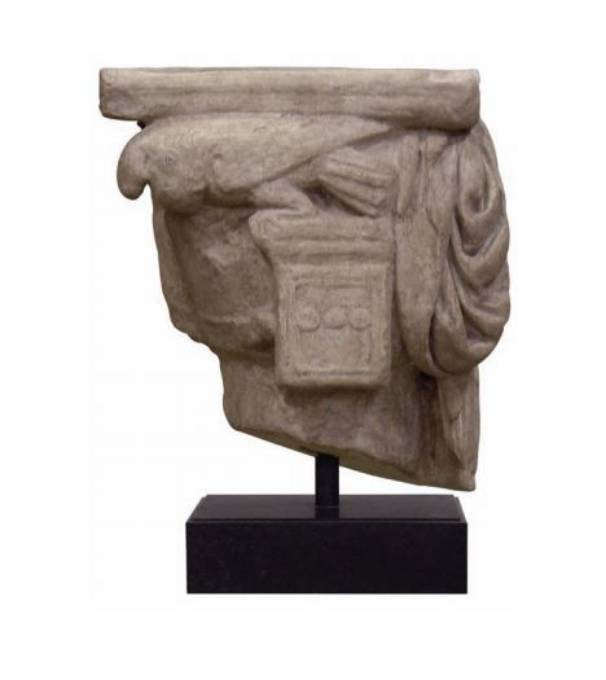 Picture of BIRD & DRAPED FRAGMENT WITH IRON BASE