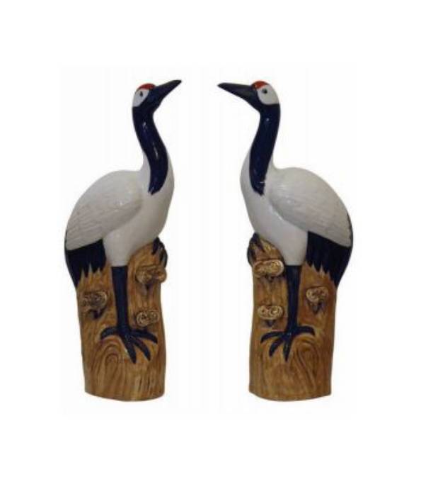 Picture of PORCELAIN CRANES - BLACK