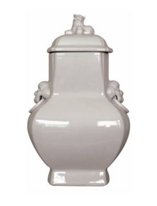 Picture of BLANC DE CHINE JAR WITH HANDLES & LID