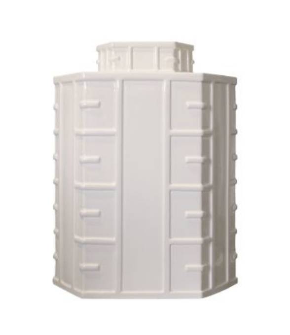 Picture of WHITE HEXAGONAL TEA JAR WITH RAISED PATTERN