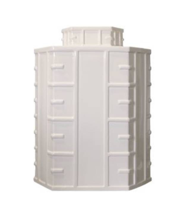 Picture of WHITE HEXAGONAL TEA JAR WITH RAISED PATTERN