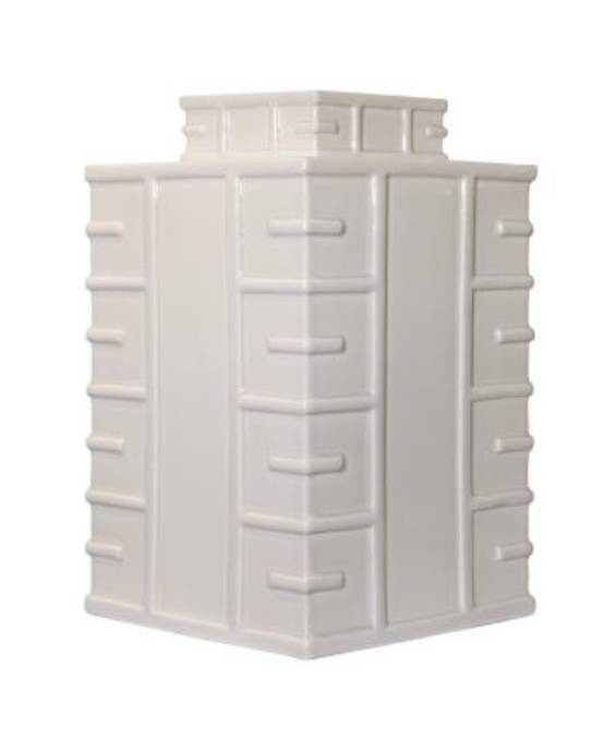 Picture of WHITE DIAMOND TEA JAR WITH RAISED PATTERN