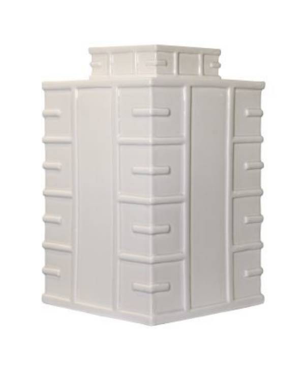 Picture of WHITE DIAMOND TEA JAR WITH RAISED PATTERN