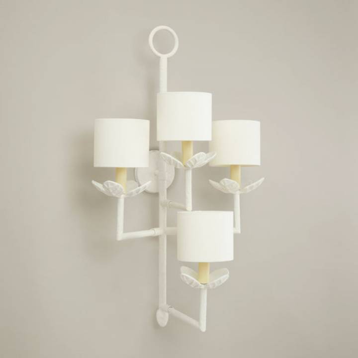 Picture of HALDON LEAF WALL LIGHT, CHALK WHITE, 4 LIGHTS