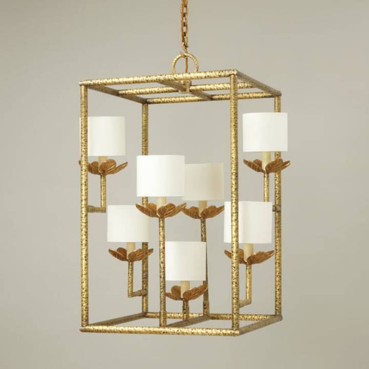 Picture of SHERWOOD LEAF LANTERN, BRASS, 7 LIGHTS